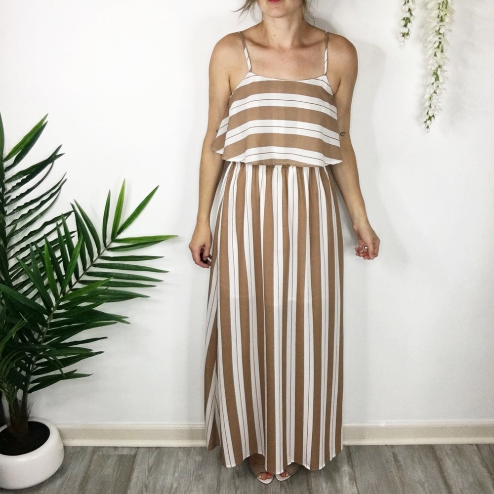 NWT AFTER MARKET maxi dress ruffled striped 0028 - Picture 7 of 8